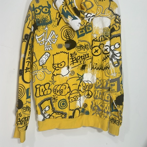 Graphic Yellow Hoodie with Cartoon Print - Picture 5 of 5